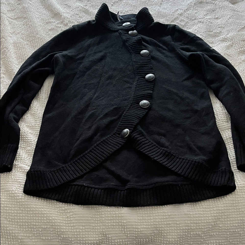 Saint James Black Button-Up Women's Sweater